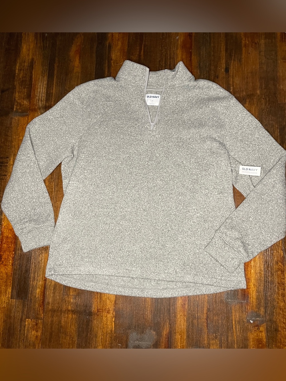 Old Navy Gray Heathered 1/4 Zip Pullover Sweatshirt XL